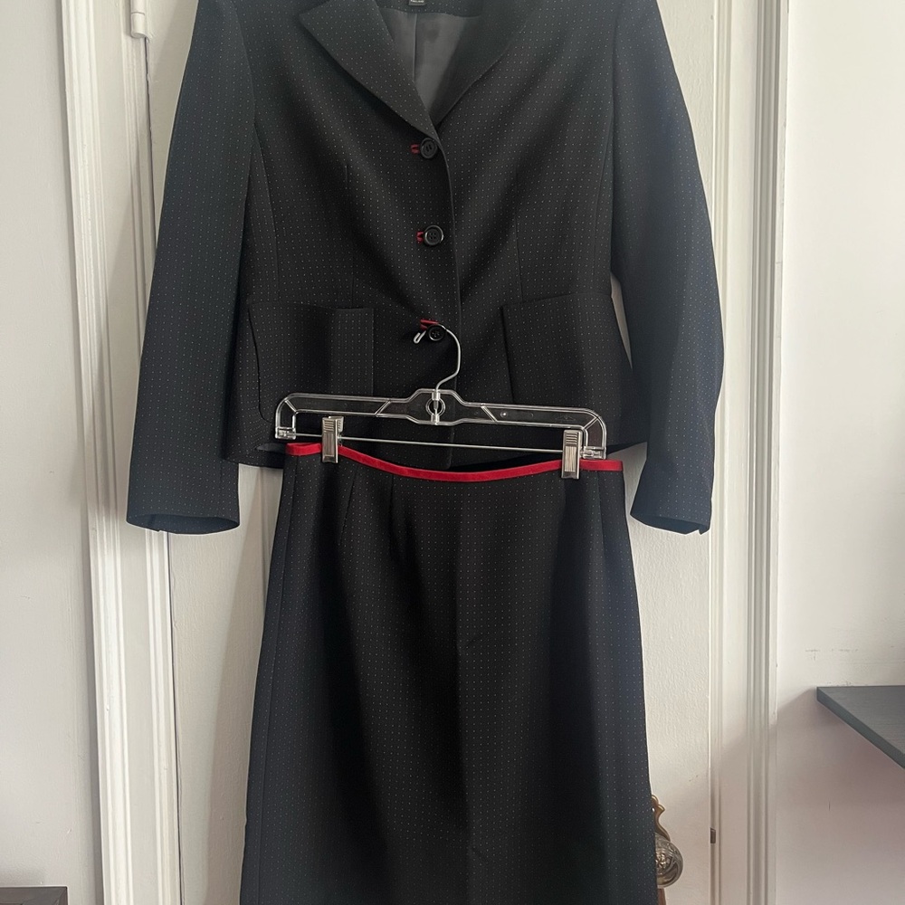 Kasper Black Suit with Red Trim